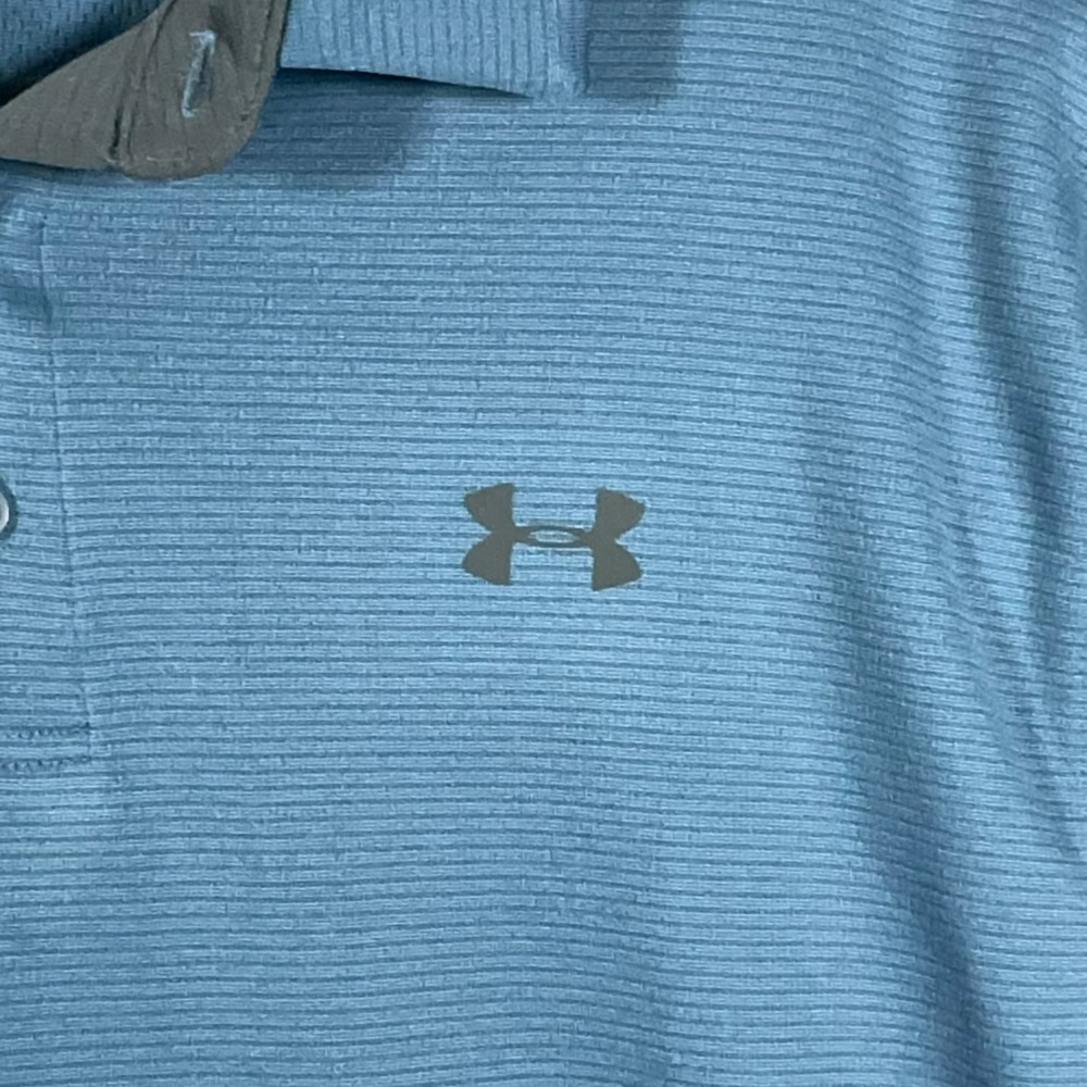 Under Armour Mens HeatGear Polo Shirt Blue Loose Fit Short Sleeve Large L G G - Picture 4 of 11